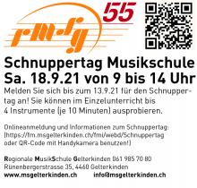 Schnuppertag Musikschule - RMSG 18. September 2021